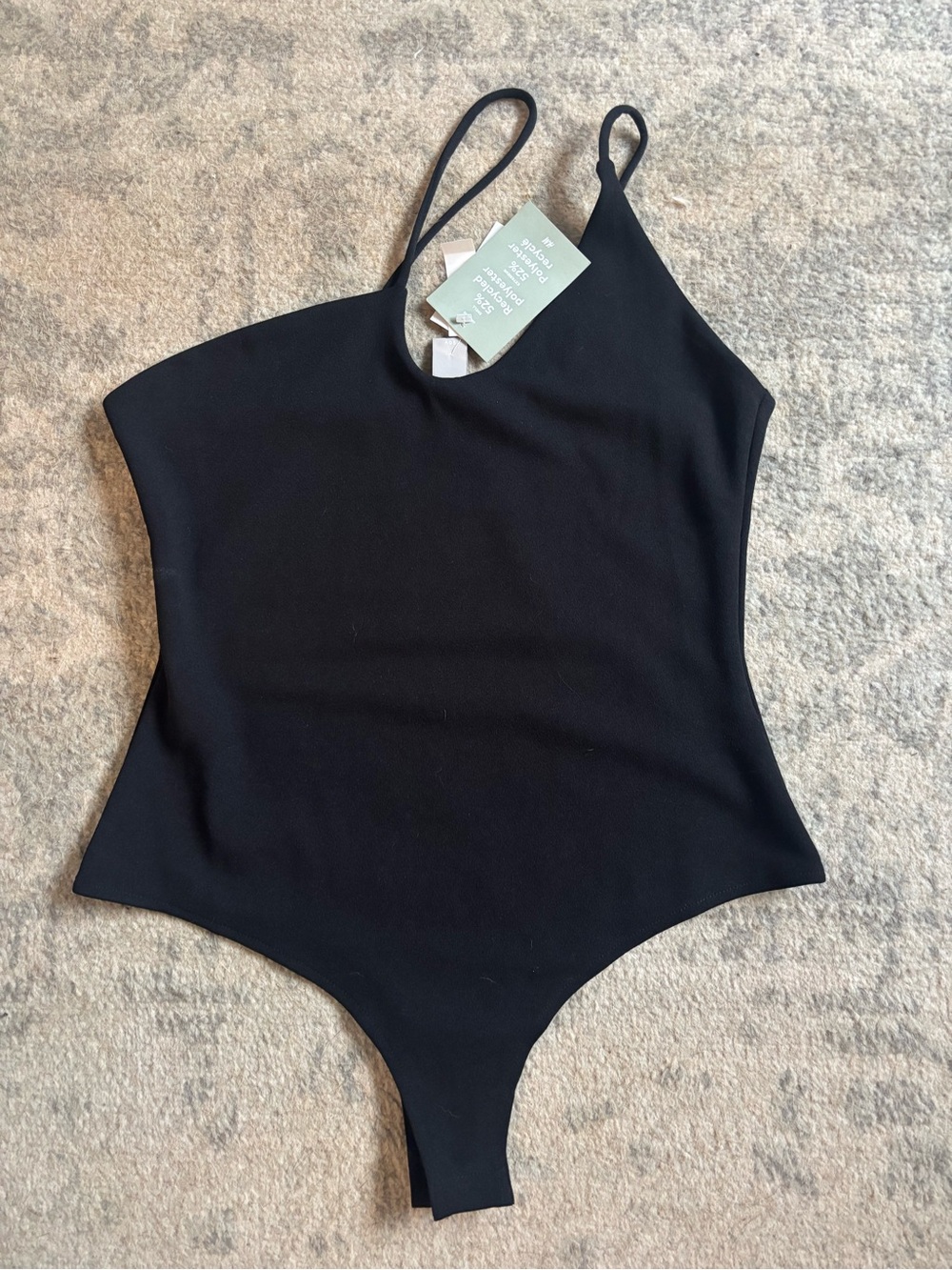 H&M Black Asymmetrical Strap Bodysuit